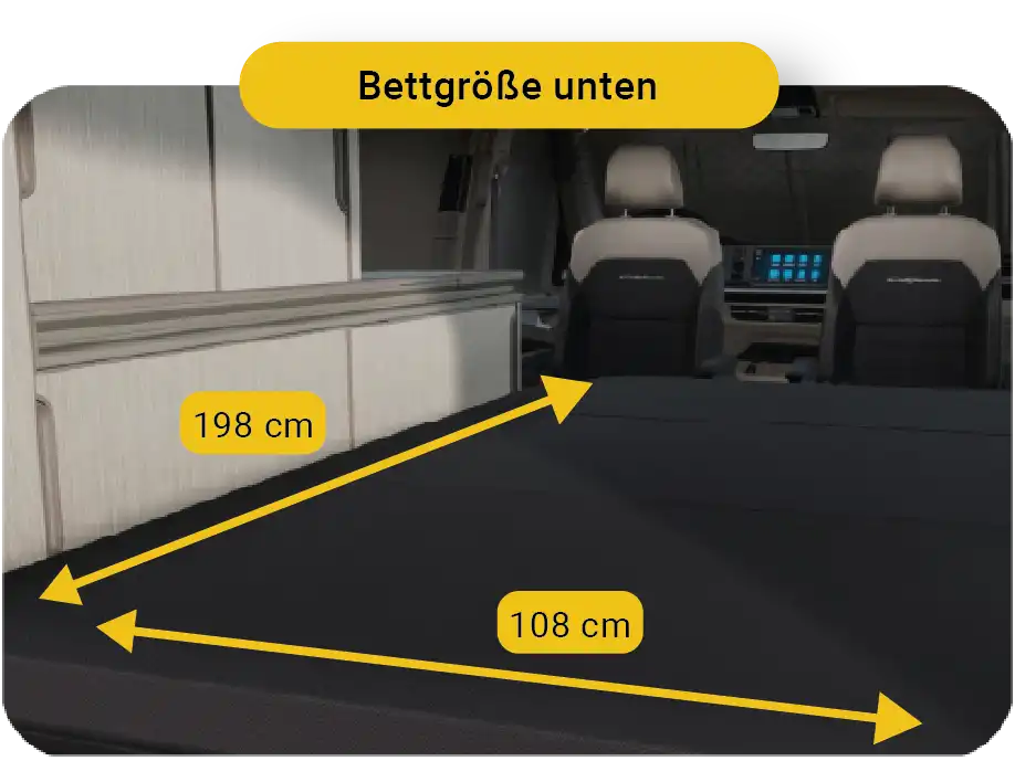 VW T7 Ocean Bett unten