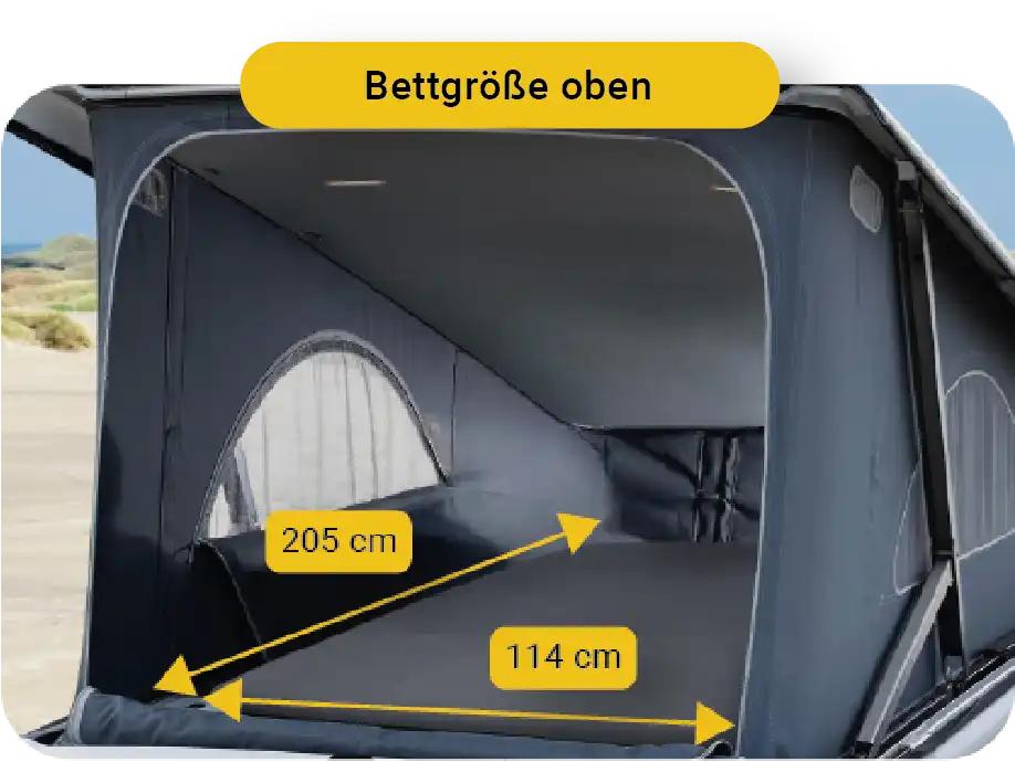 T7 California Beach Bettgröße Aufstelldach
