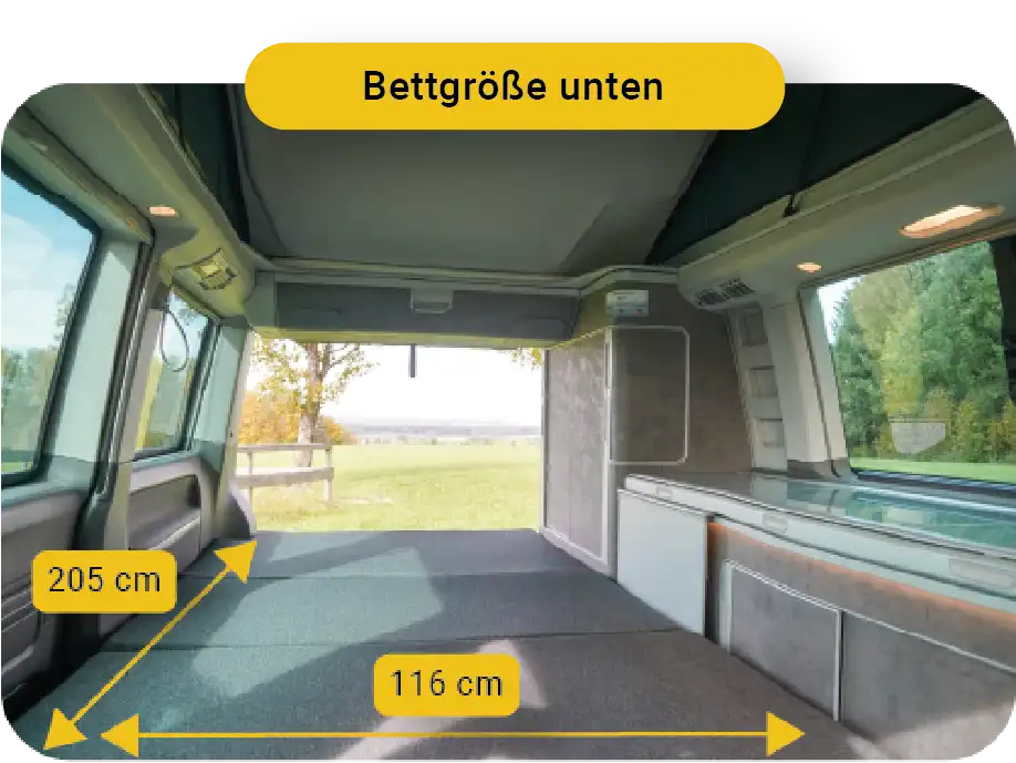 VW T6.1 Ocean Bett unten