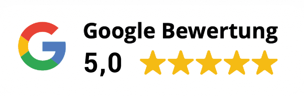 LionCamper Google Abzeichen mit 5,0 Bewertungsdurchschnitt